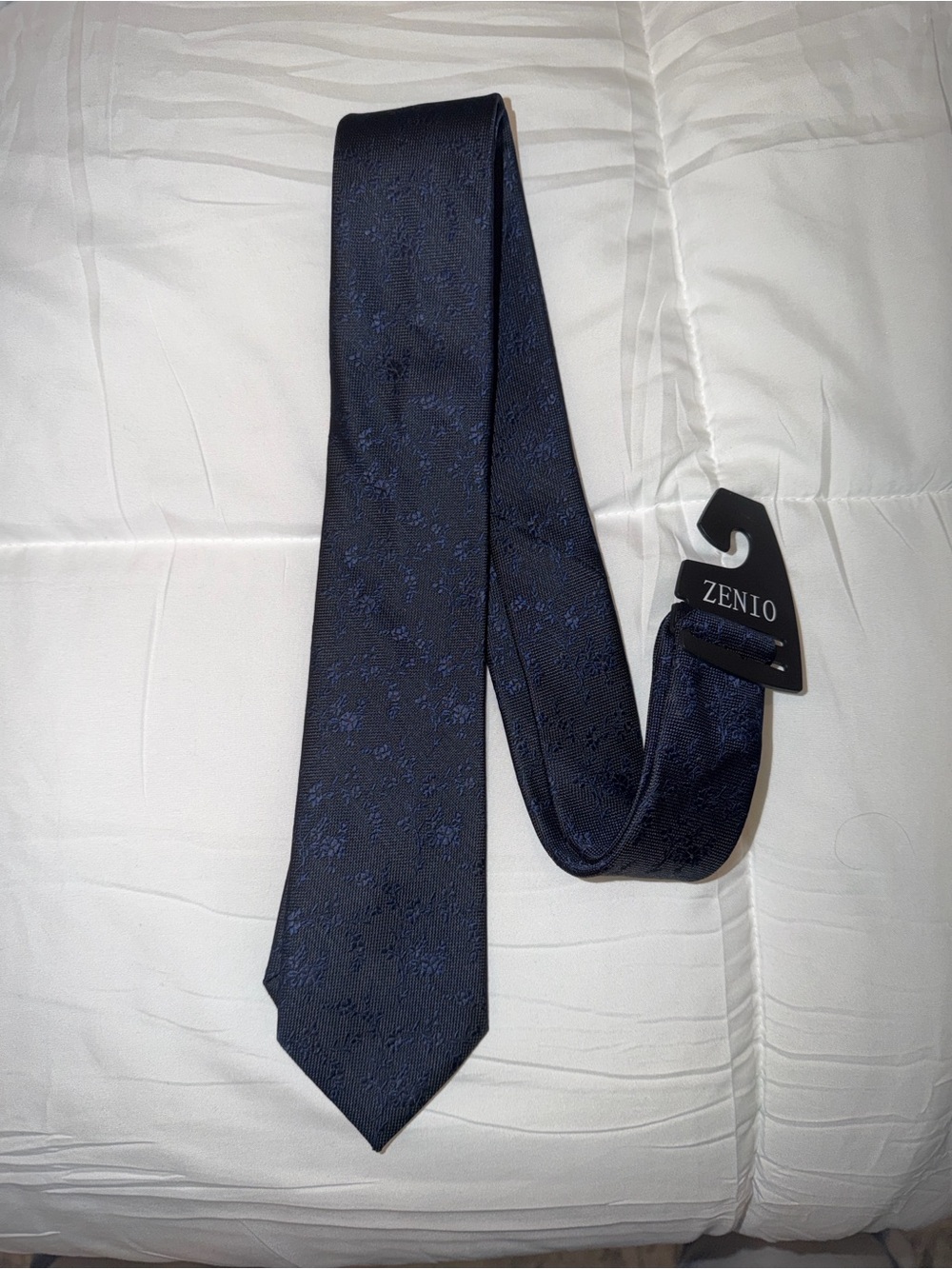 Navy Blue Textured Men's Tie